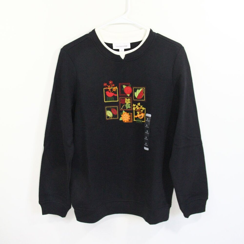 Breckenridge Fall Sweatshirt NEW Small Women Pullover Bird Foliage Leaves Autumn